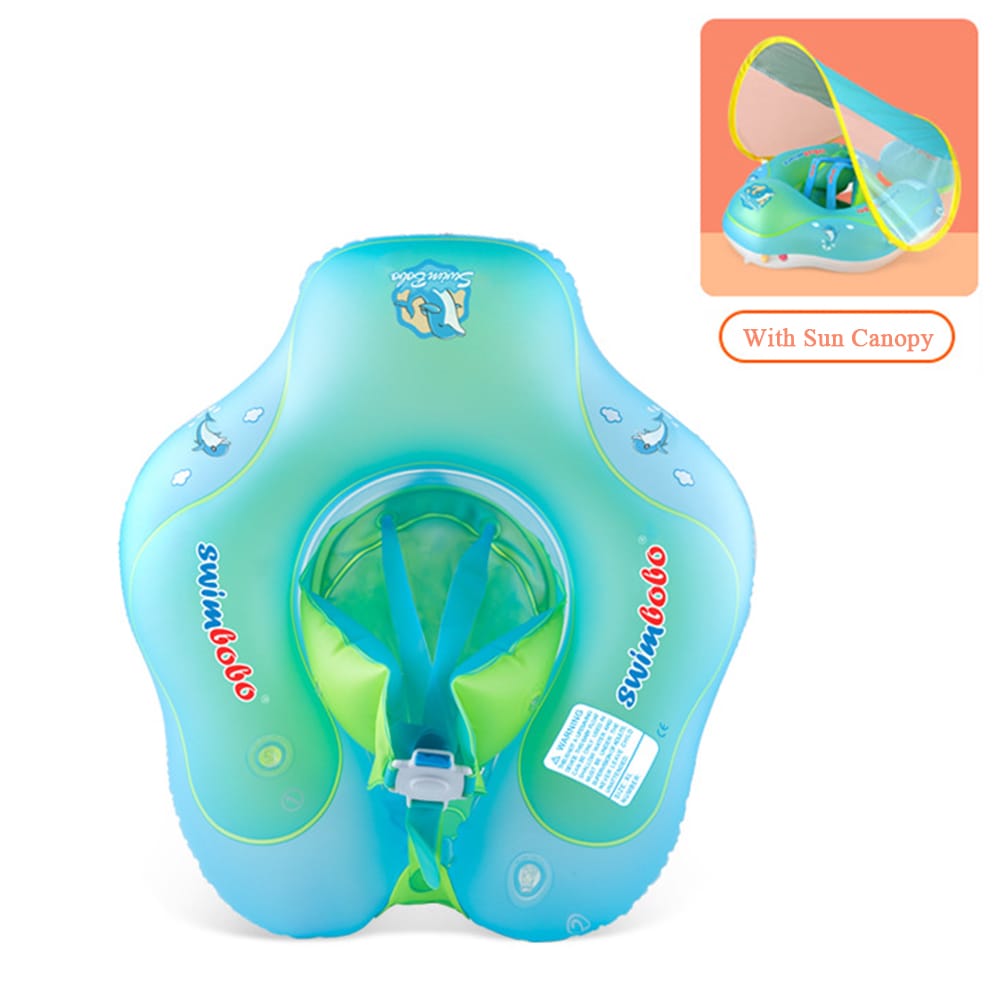 Inflatable Baby Swimming Ring with Removable Sun Canopy - L