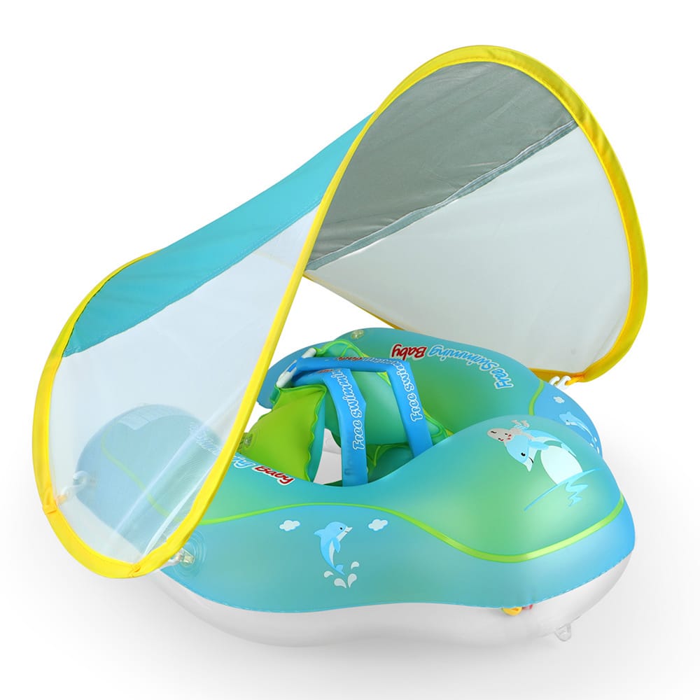 Inflatable Baby Swimming Ring with Removable Sun Canopy - L