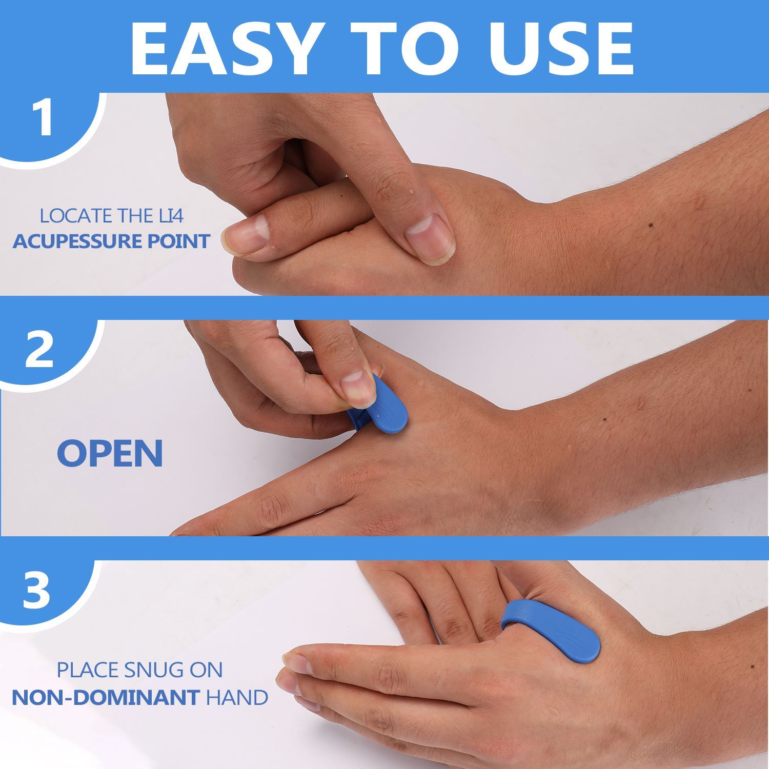 Point Massager Hand Pressure Clip Natural Headache Tension(Random Color Delivery)