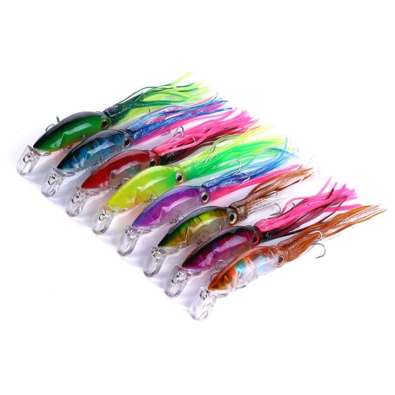 HENGJIA JIZ002 10cm/16.6g Big Octopus Squid Shaped Hard Baits Long Shot Fishing Lures Tackle Baits Fit Sea Fishing and Freshwater Fishing (F)
